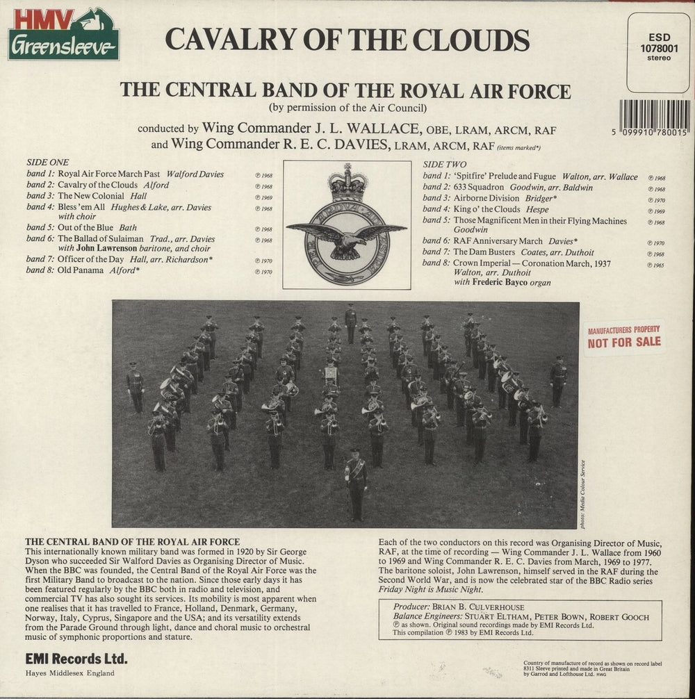 Band Of The Royal Air Force Cavalry Of The Clouds - Factory Sample UK vinyl LP album (LP record)