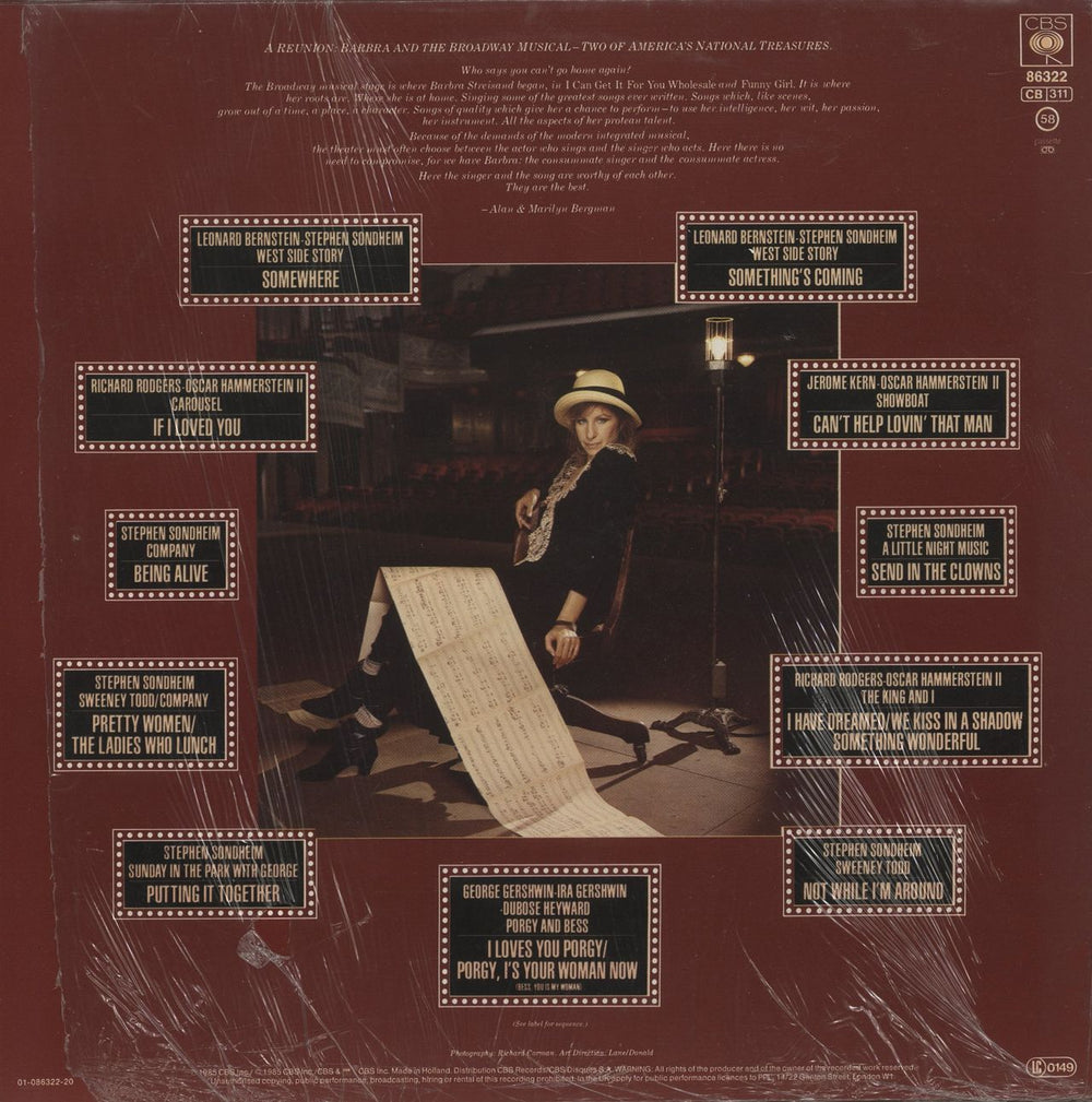 Barbra Streisand The Broadway Album - Shrink UK vinyl LP album (LP record)
