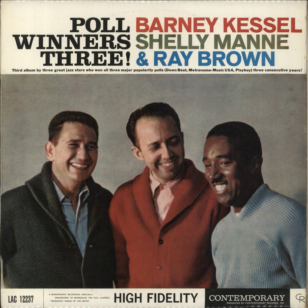 Barney Kessel Poll Winners Three! UK vinyl LP album (LP record) LAC12237