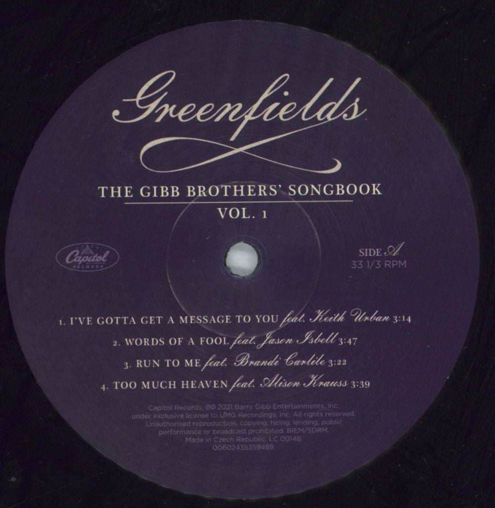 Barry Gibb Greenfields: The Gibb Brothers Songbook Vol. 1 UK 2-LP vinyl record set (Double LP Album) BGB2LGR819167