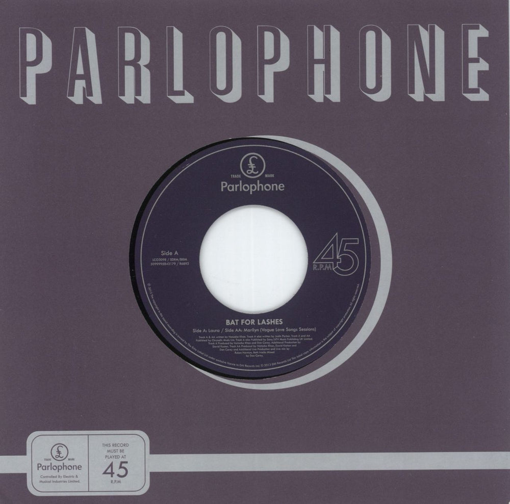 Bat For Lashes Laura UK 7" vinyl single (7 inch record / 45) R6892