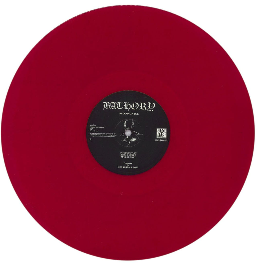 Bathory Blood On Ice - 180gm Red Vinyl Swedish 2-LP vinyl record set (Double LP Album) E072LBL840984