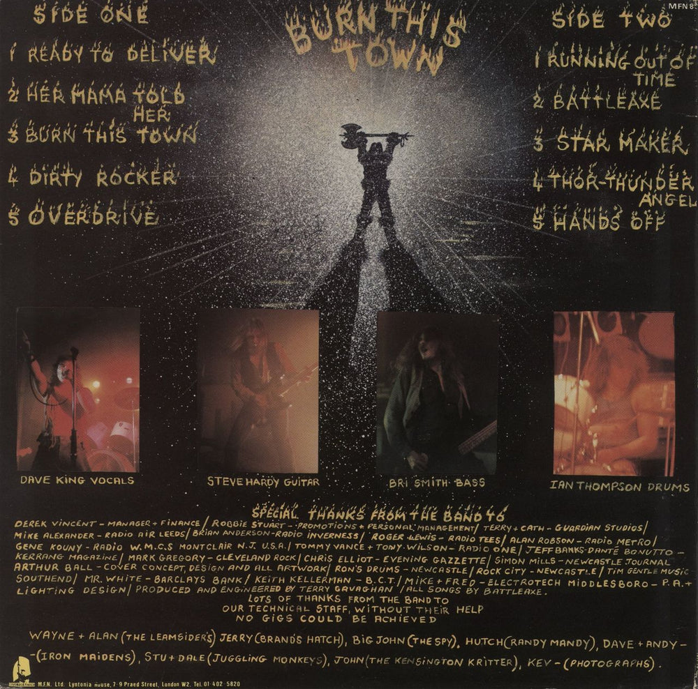 Battleaxe Burn This Town - 1st UK vinyl LP album (LP record)