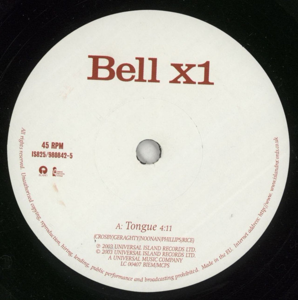 Bell X1 Tongue UK 7" vinyl single (7 inch record / 45) BX107TO717890
