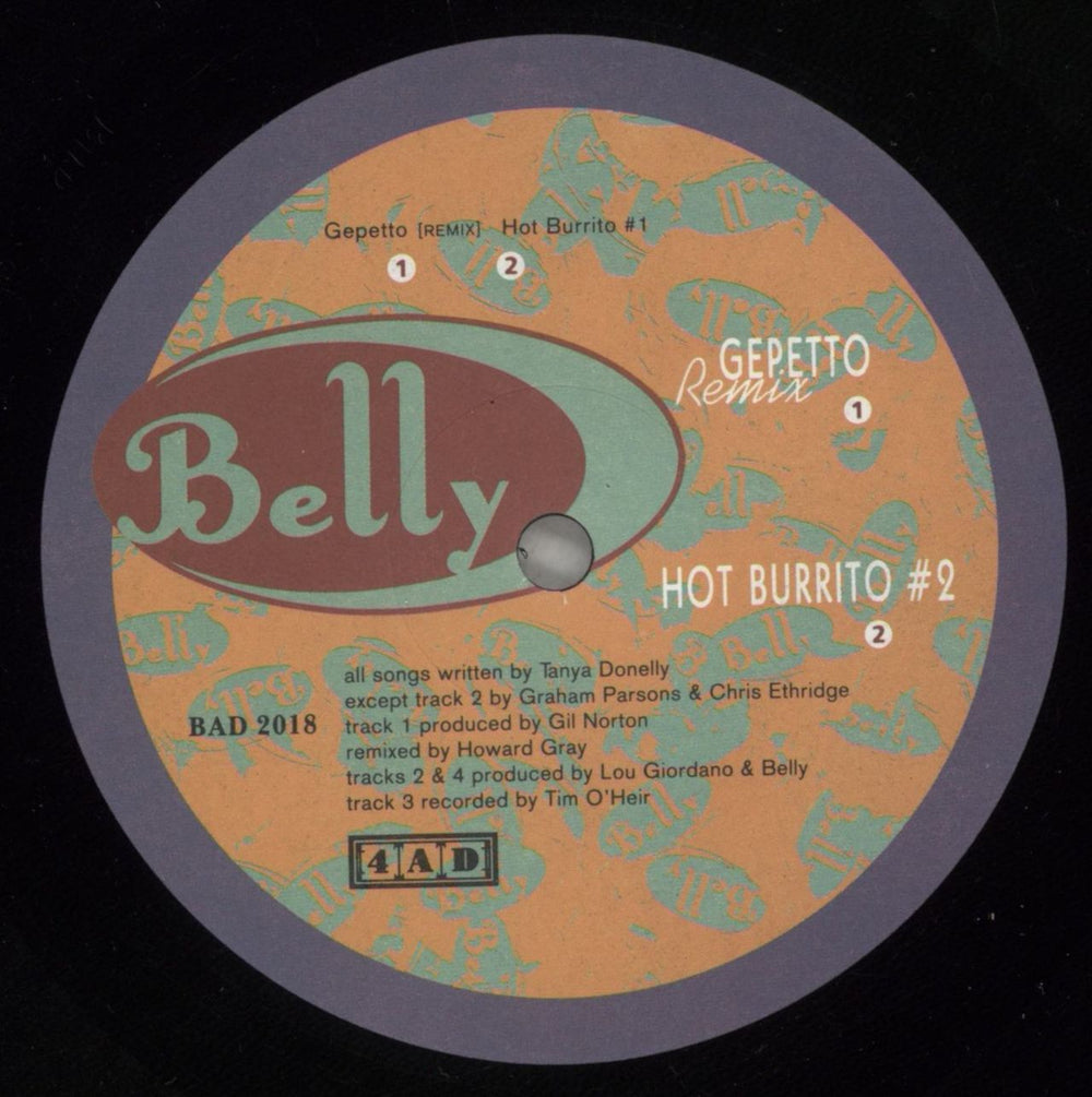 Belly Gepetto EP [Remix] - Black sleeve UK 12" vinyl single (12 inch record / Maxi-single) ELY12GE159874