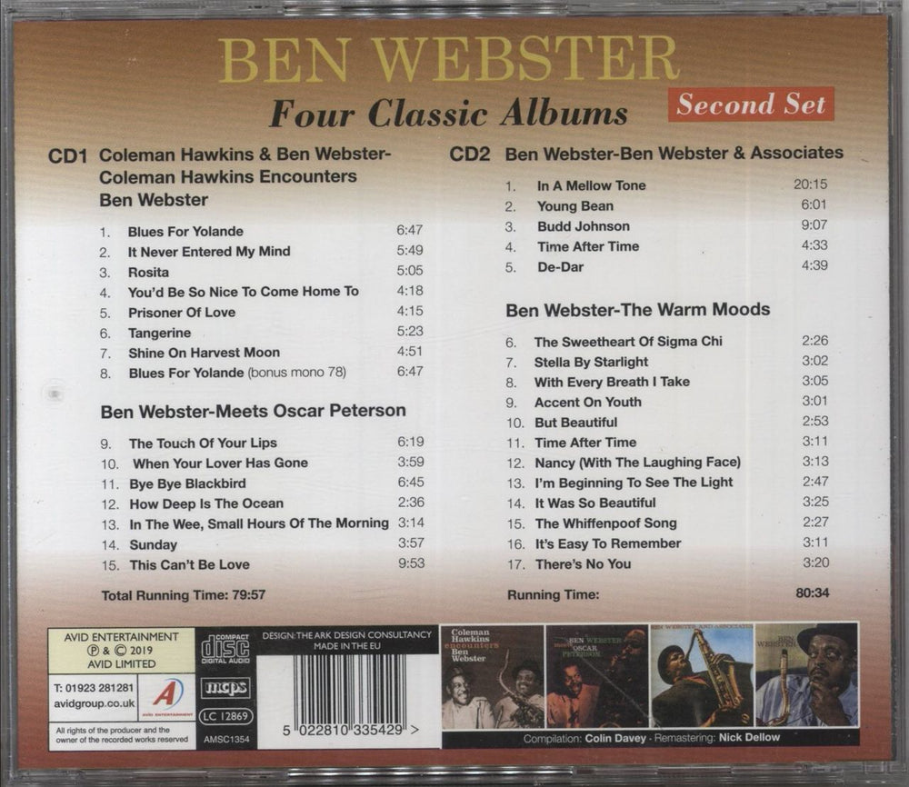 Ben Webster Four Classic Albums UK 2 CD album set (Double CD) 5022810335429