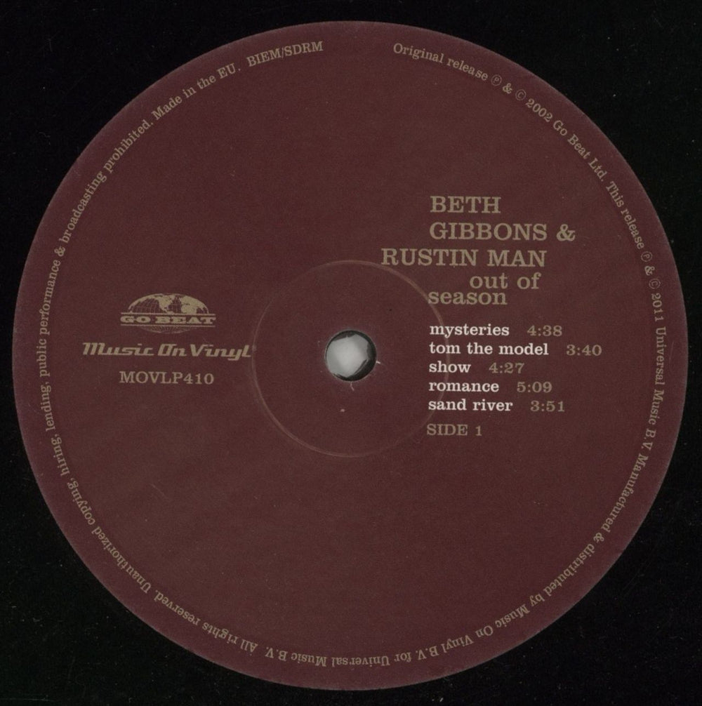 Beth Gibbons Out Of Season - 180gm - VG+ UK vinyl LP album (LP record) BTGLPOU869421