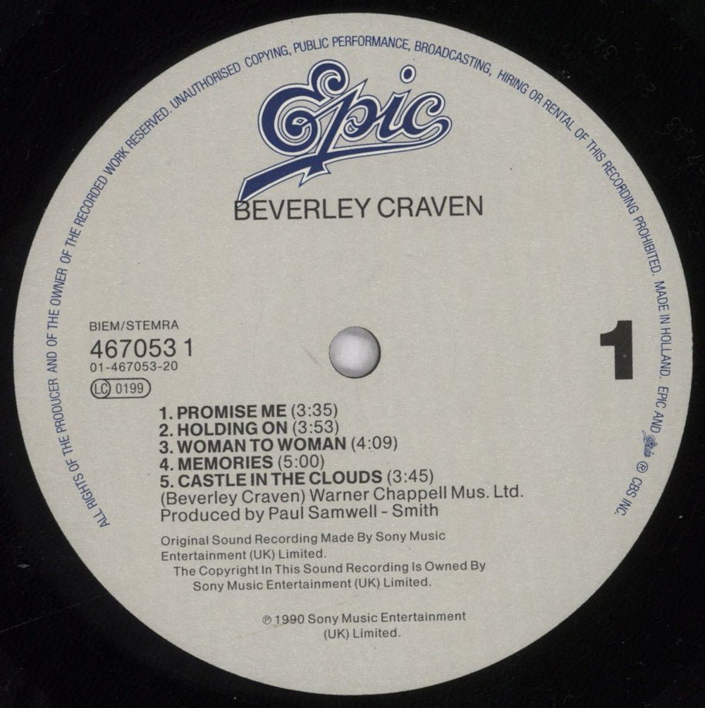 Beverley Craven Beverley Craven - Hype Stickered Sleeve UK vinyl LP album (LP record) BCRLPBE835144