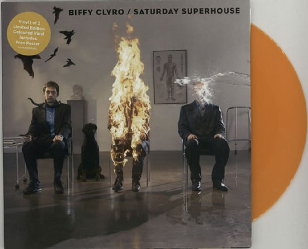 Biffy Clyro Saturday Superhouse - Parts 1 & 2 - Coloured Vinyl + Posters UK 7" vinyl single (7 inch record / 45) 14FLR19V1 / V2