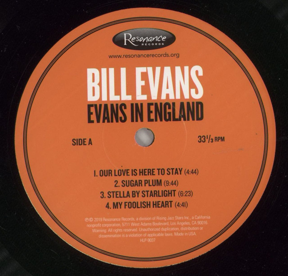 Bill Evans (Piano) Evans In England- RSD 2019 - Hand Numbered Edition US 2-LP vinyl record set (Double LP Album) BLV2LEV867079