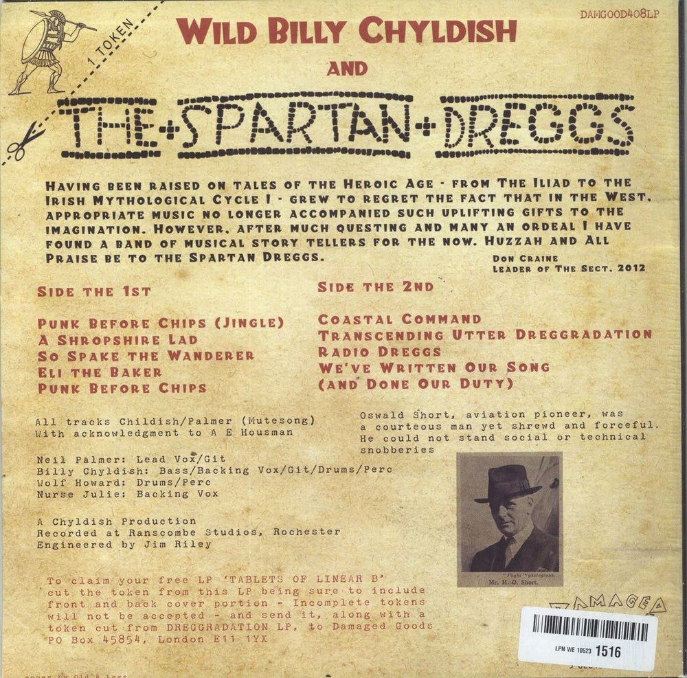 Billy Childish Coastal Command UK vinyl LP album (LP record) 5020422040816