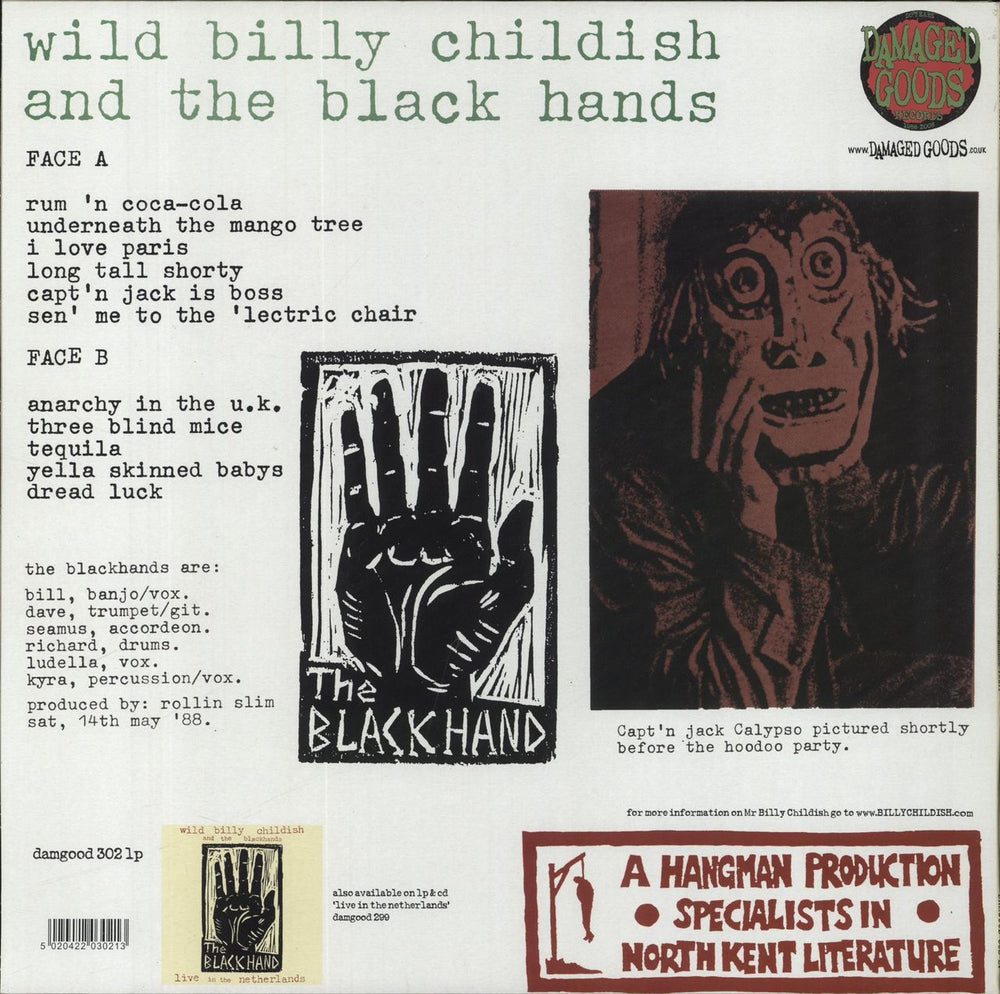 Billy Childish Play: Capt'n Calypso's Hoodoo Party UK vinyl LP album (LP record) 5020422030213