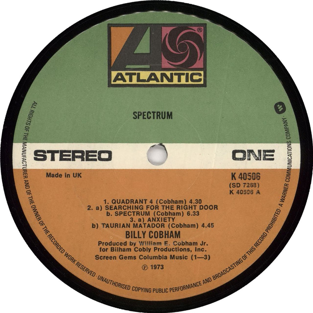 Billy Cobham Spectrum UK vinyl LP album (LP record) BYHLPSP251779