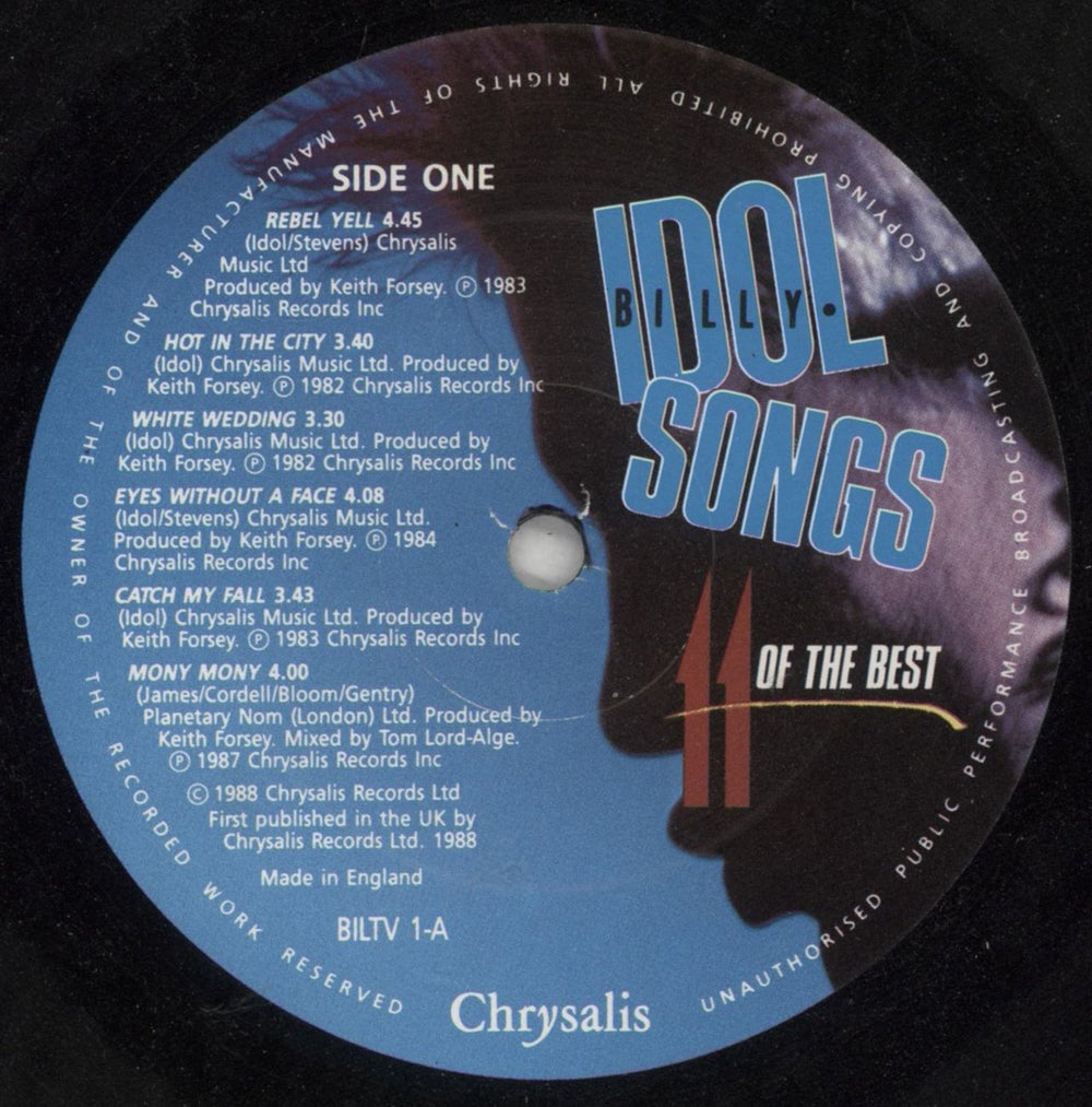 Billy Idol Idol Songs - Hype Stickered UK vinyl LP album (LP record) IDOLPID458406