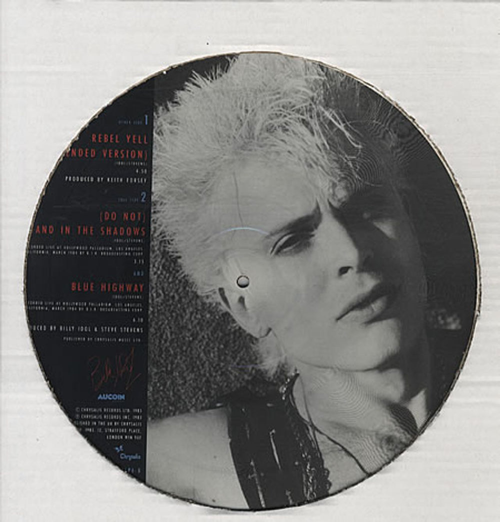 Billy Idol Rebel Yell UK 12" vinyl picture disc (12 inch picture record) IDO2PRE16269