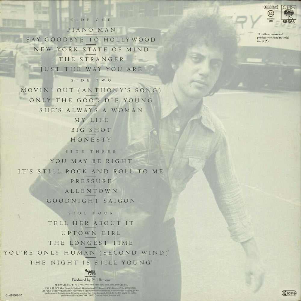 Billy Joel Greatest Hits Volume I & Volume II - EX Dutch 2-LP vinyl record set (Double LP Album)