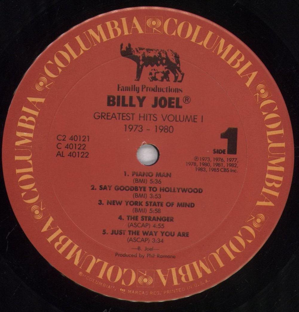 Billy Joel Greatest Hits - Volume I & Volume II US 2-LP vinyl record set (Double LP Album) BLY2LGR836216