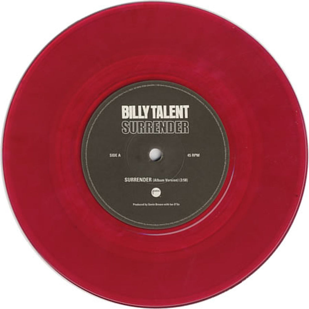 Billy Talent Surrender UK 7" vinyl single (7 inch record / 45) B5607SU403624