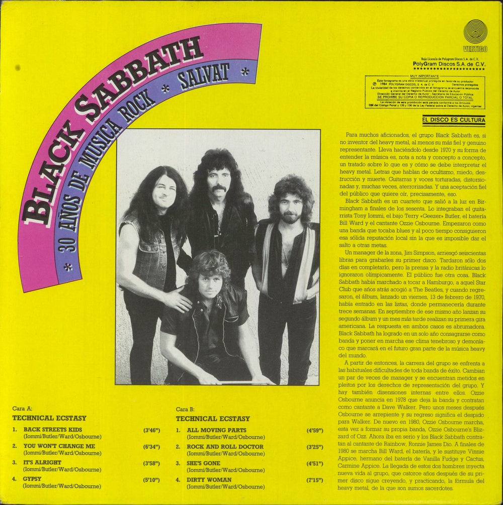 Black Sabbath 30 Anos De Musica Rock Mexican vinyl LP album (LP record)