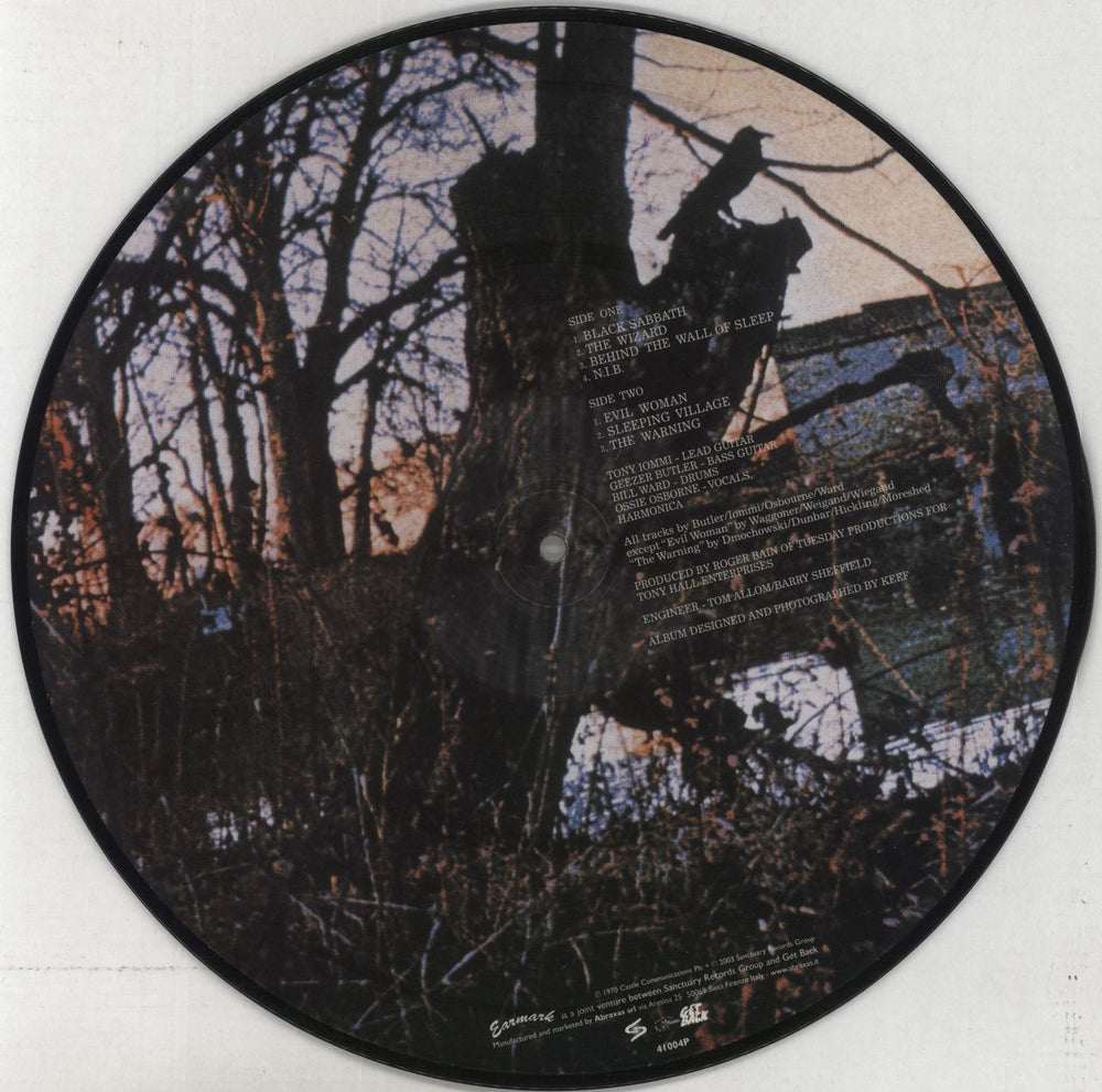 Black Sabbath Black Sabbath Italian picture disc LP (vinyl picture disc album) 8013252490040