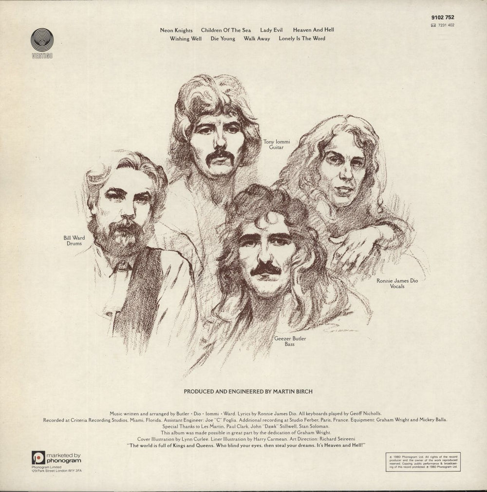 Black Sabbath Heaven And Hell UK vinyl LP album (LP record)