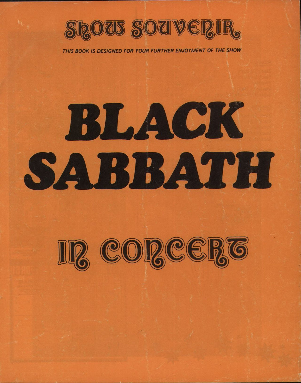 Black Sabbath In Concert - Show Souvenir UK tour programme