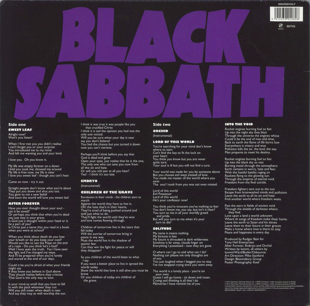 Black Sabbath Master Of Reality - 180gm Vinyl UK vinyl LP album (LP record) 5414939920806