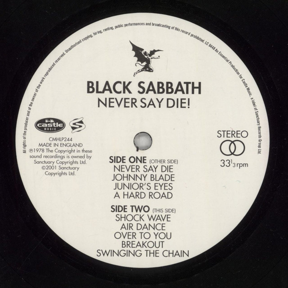 Black Sabbath Never Say Die! - 180gm UK vinyl LP album (LP record) BLKLPNE849842