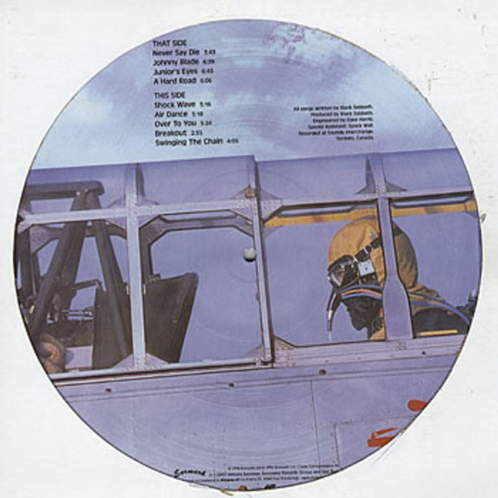 Black Sabbath Never Say Die UK picture disc LP (vinyl picture disc album) BLKPDNE305875