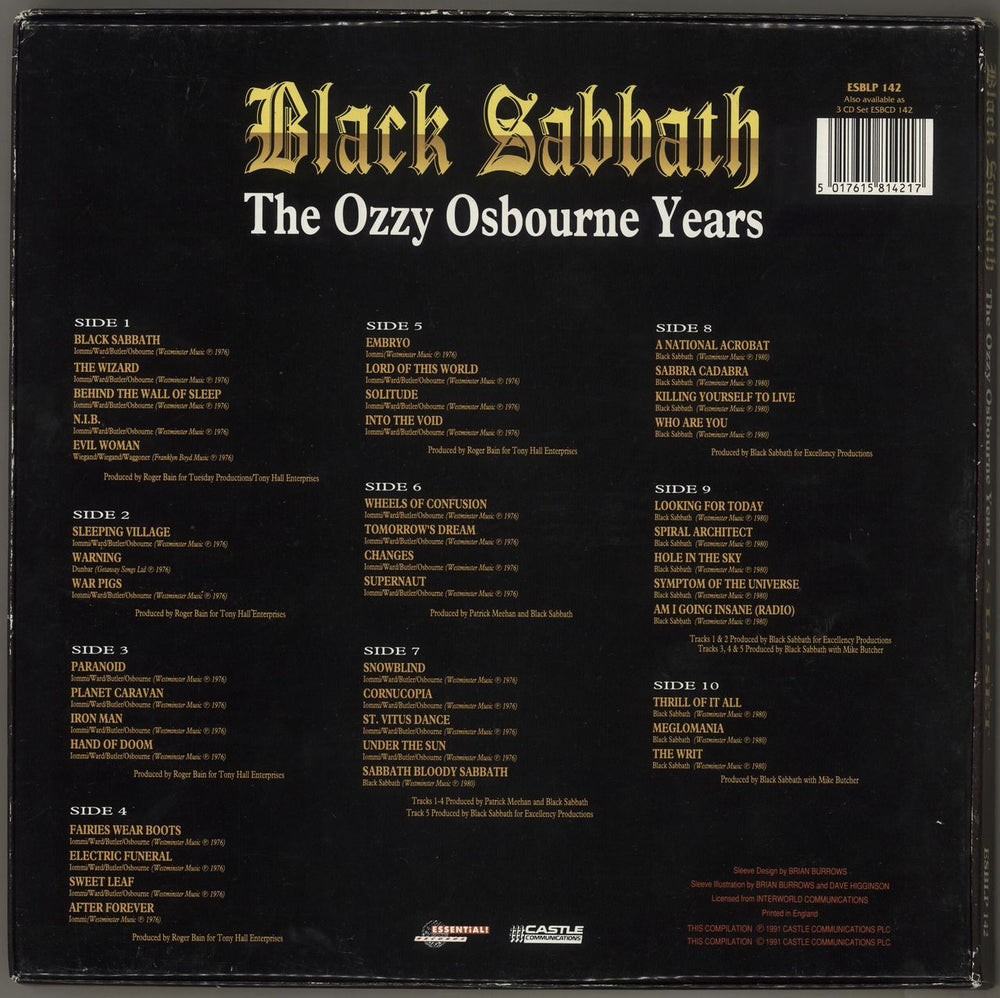 Black Sabbath The Ozzy Osbourne Years UK Vinyl Box Set BLKVXTH199473