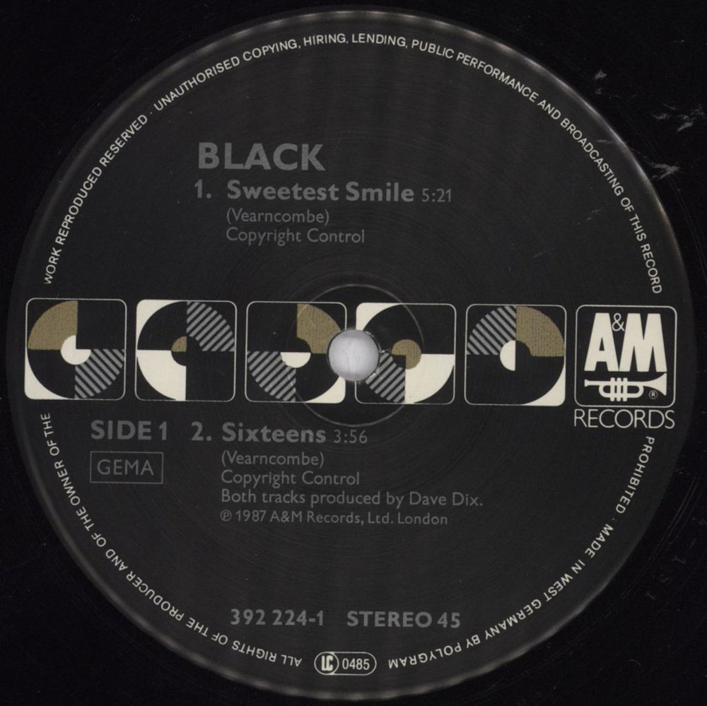 Black Sweetest Smile German 12" vinyl single (12 inch record / Maxi-single) BAK12SW834510