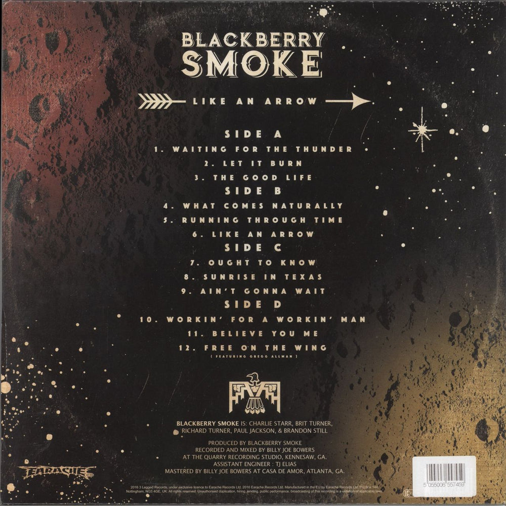 Blackberry Smoke Like An Arrow - Blue Vinyl - Shrink UK 2-LP vinyl record set (Double LP Album)