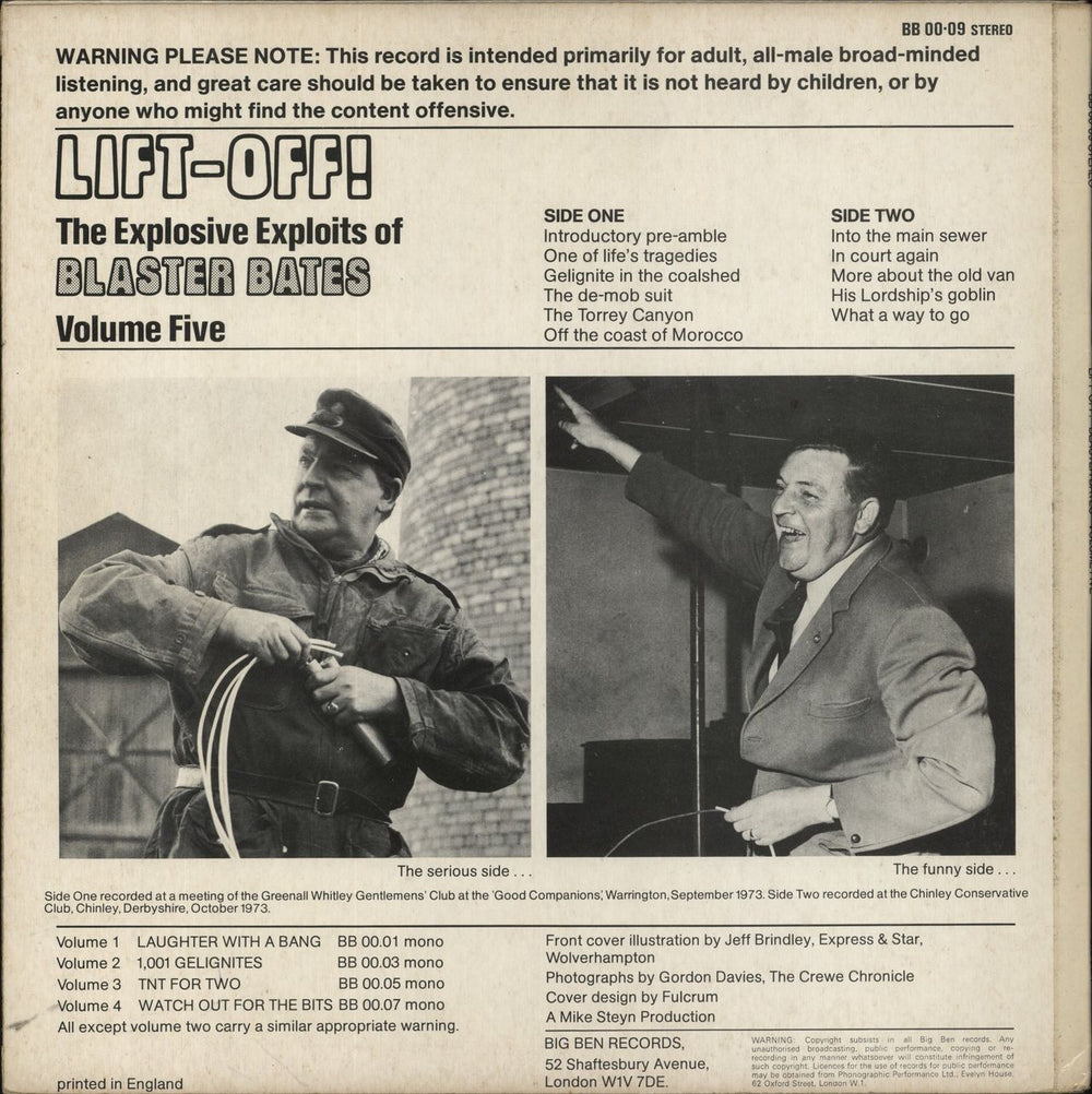 Blaster Bates Lift-Off! The Explosive Exploits Of Blaster Bates: Volume Five UK vinyl LP album (LP record)