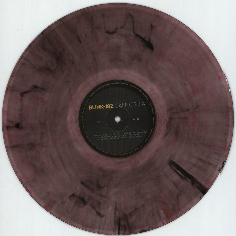 Blink 182 California - Pink & Black Marble Vinyl UK 2-LP vinyl record set (Double LP Album) B182LCA882152