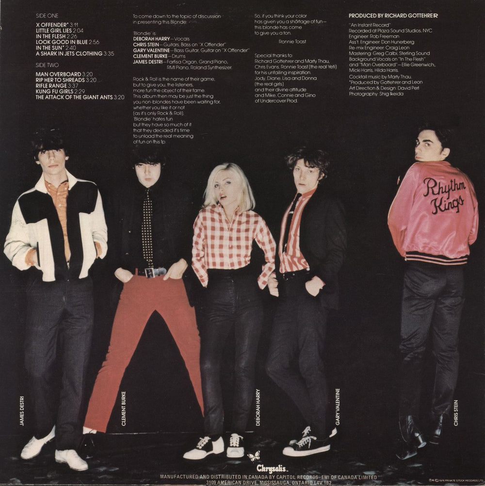 Blondie Blondie Canadian vinyl LP album (LP record)