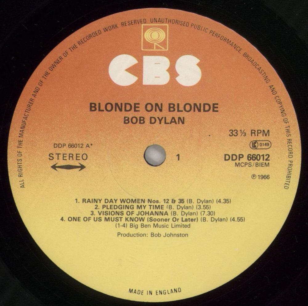 Bob Dylan Blonde On Blonde - Graduated Orange - EX - Lam UK 2-LP vinyl record set (Double LP Album) DYL2LBL709665