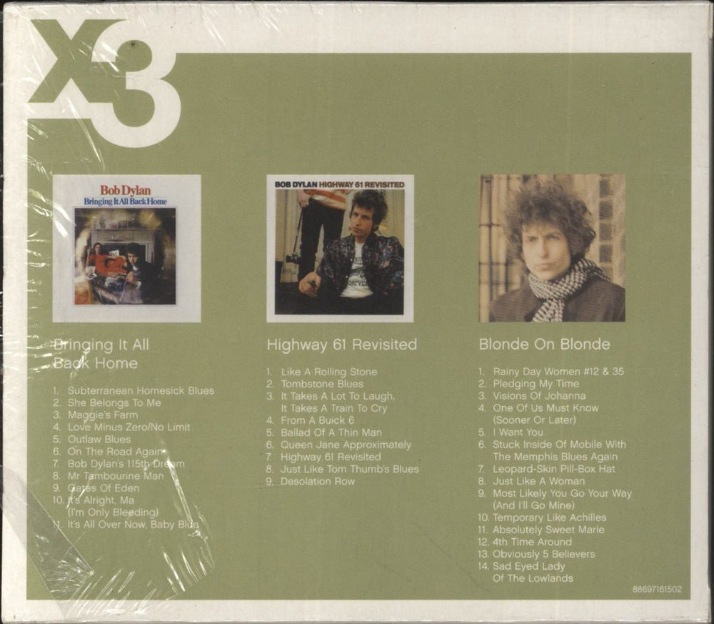 Bob Dylan Bringing It All Back Home / Highway 61 Revisited / Blonde On Blonde UK CD Album Box Set 886971615029