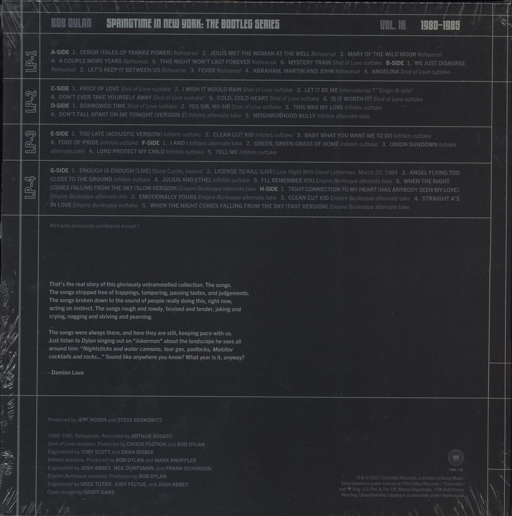 Bob Dylan Springtime In New York: The Bootleg Series Vol. 16 1980–1985 - Sealed + Mailer US Vinyl Box Set