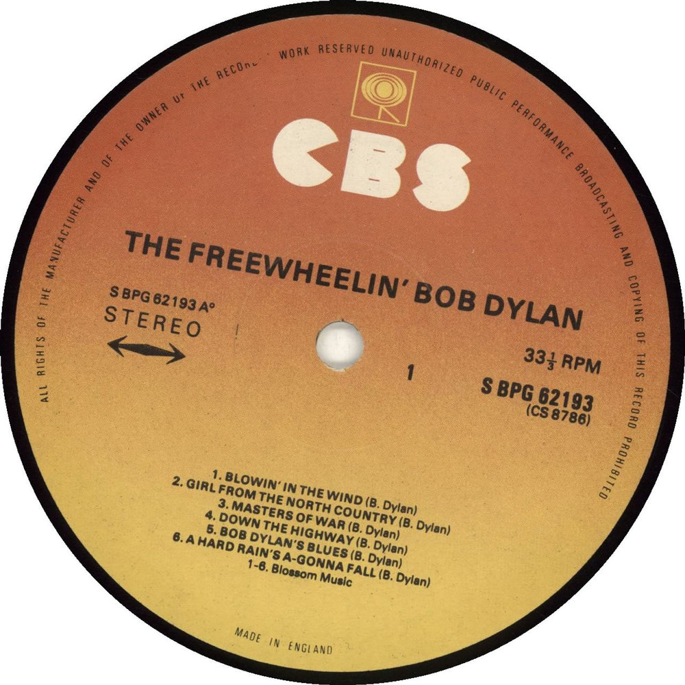 Bob Dylan The Freewheelin' Bob Dylan - graduated orange UK vinyl LP album (LP record)