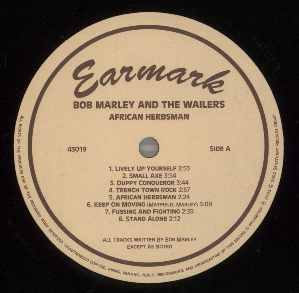 Bob Marley & The Wailers African Herbsman UK vinyl LP album (LP record) BMLLPAF399981