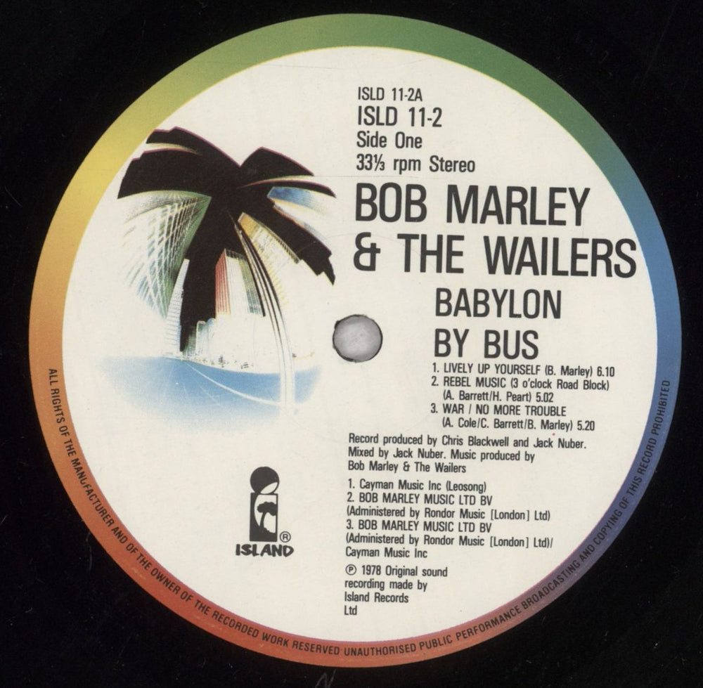 Bob Marley & The Wailers Babylon By Bus - Rainbow Rim Label - EX UK 2-LP vinyl record set (Double LP Album) BML2LBA842868