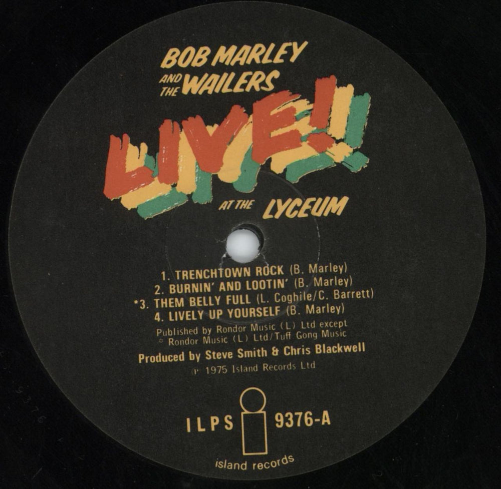 Bob Marley & The Wailers Live! UK vinyl LP album (LP record) BMLLPLI300101