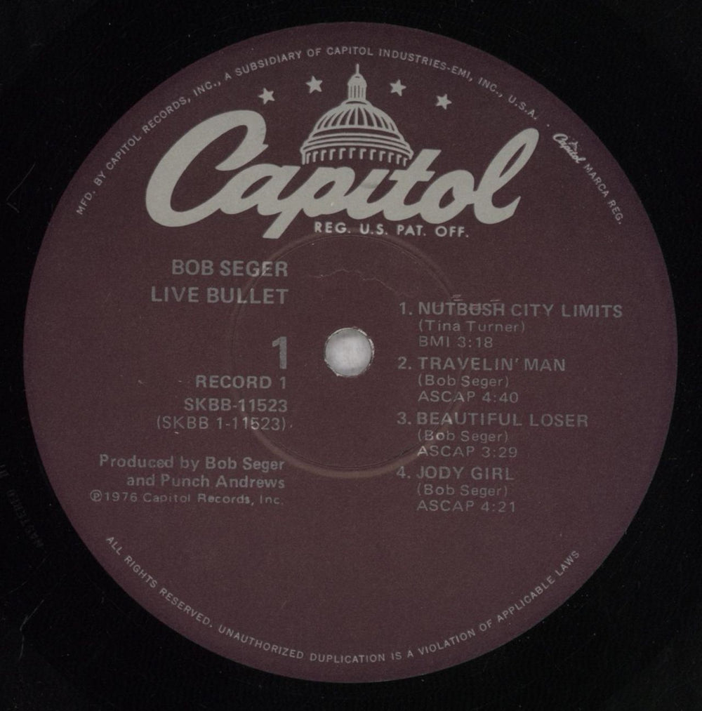 Bob Seger Live Bullet - purple label US 2-LP vinyl record set (Double LP Album) SEG2LLI837655