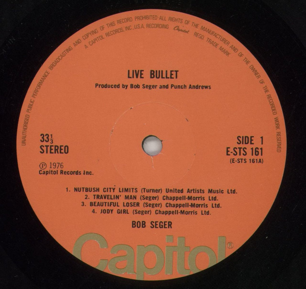 Bob Seger 'Live' Bullet UK 2-LP vinyl record set (Double LP Album) SEG2LLI309246