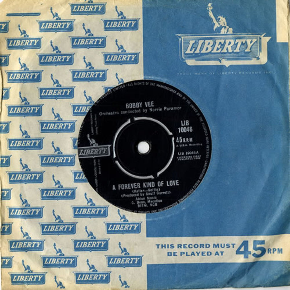 Bobby Vee A Forever Kind Of Love UK 7" vinyl single (7 inch record / 45) LIB10046