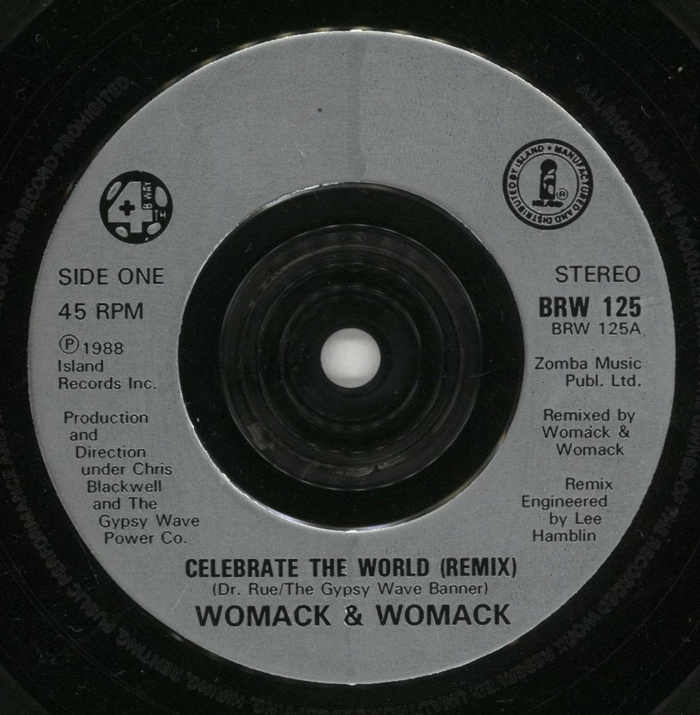 Bobby Womack Celebrate The World UK 7" vinyl single (7 inch record / 45) YBB07CE521276
