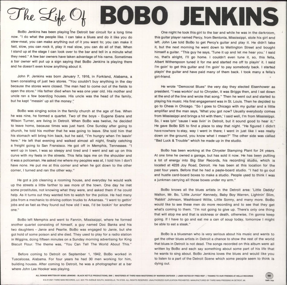 Bobo Jenkins My All New Life Story - RSD - Purple Vinyl US vinyl LP album (LP record) 810074420228