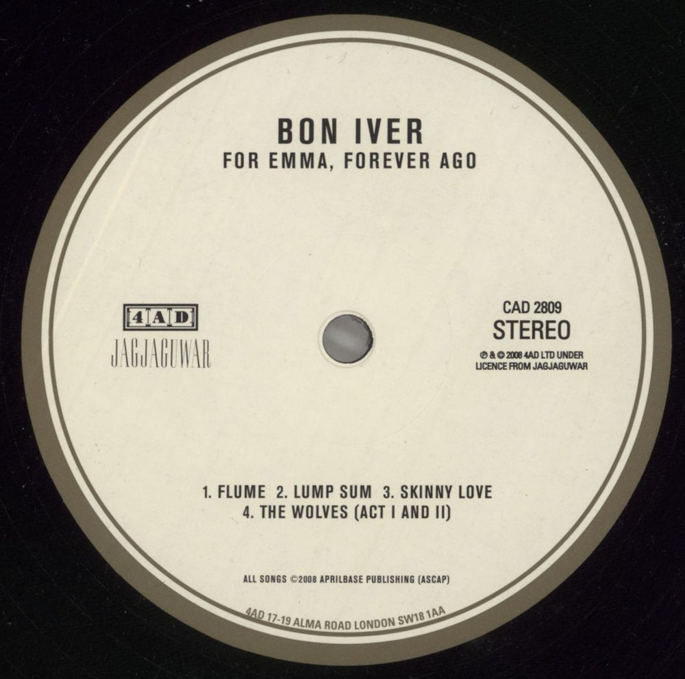 Bon Iver For Emma, Forever Ago - 1st UK vinyl LP album (LP record) BVALPFO445113