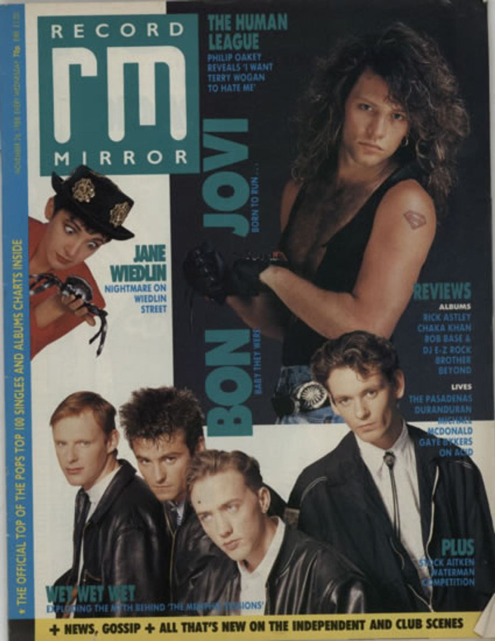 Bon Jovi Record Mirror UK magazine 26 NOVEMBER 1988