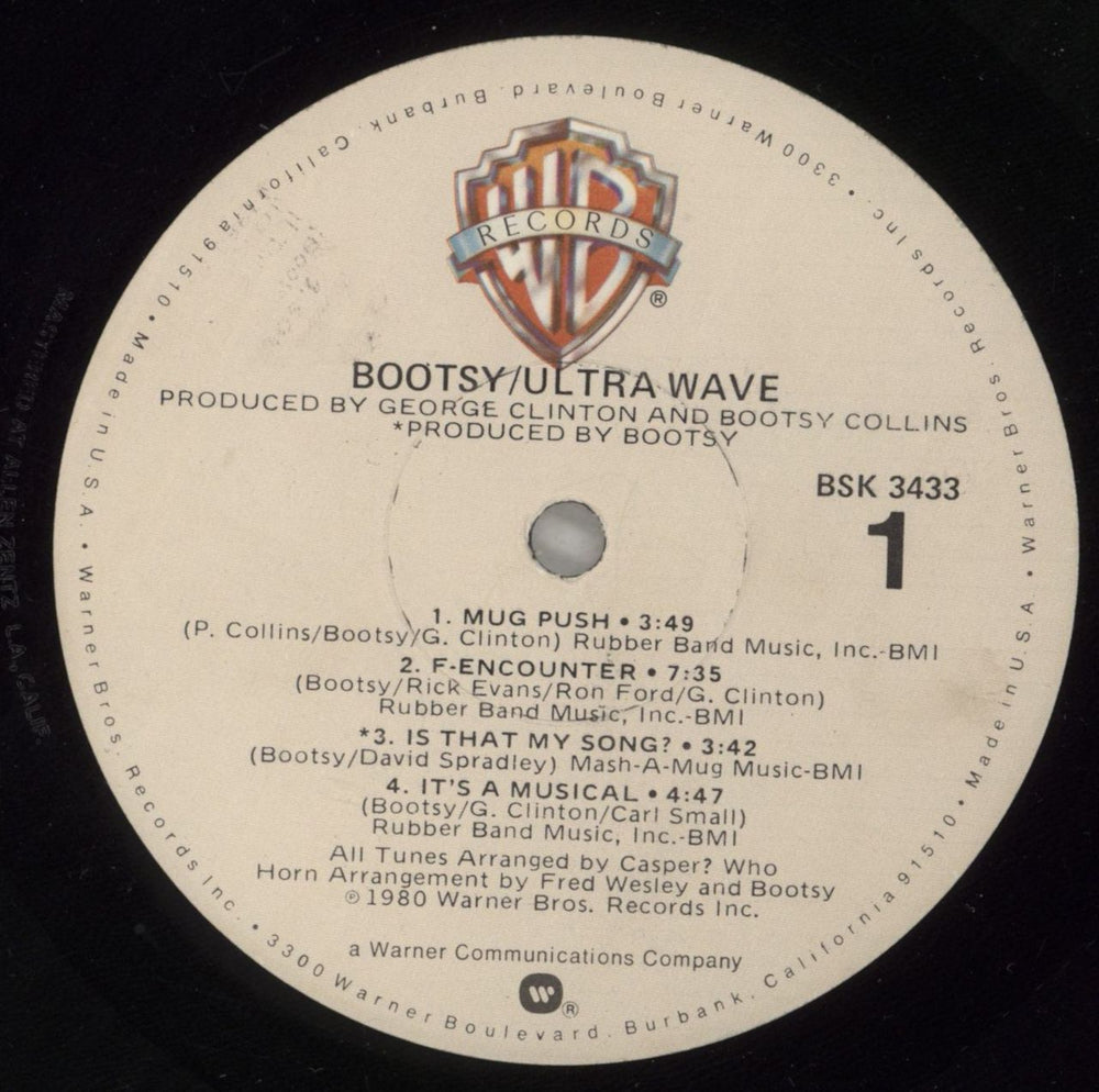 Bootsy Collins Ultra Wave - Shrink US vinyl LP album (LP record) OOYLPUL875045
